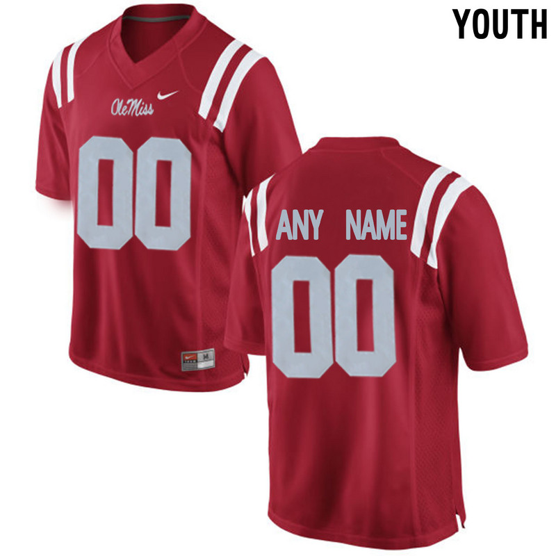 Youth Ole Miss Rebels Customized College Alumni Football Limited Jersey  Red